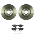 Set of 4 Bosch QuietCast Front Rotors & TRW Pro Low-Met Pads for Q3 Passat (2015–2021)