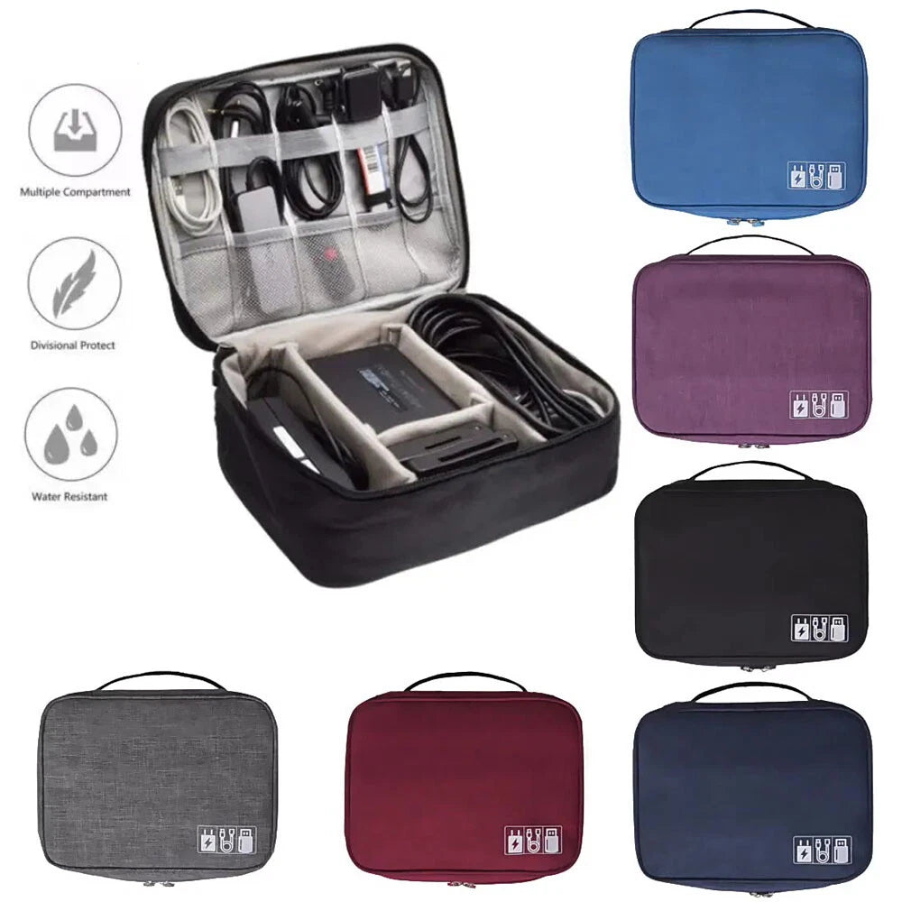 Portable Travel Cable Storage Bag for Electronic Accessories Organizer