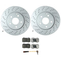 Hella Front Rotors & Low-Met Disc Brake Pad Kit for Mercedes C215 CL500 W220 S430 S500 (2000–2006)