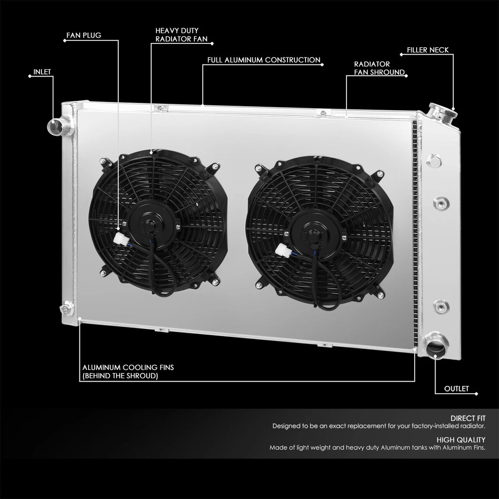 Aluminum Radiator with Cooling Pull Fan Shroud for Chevy C/K-Series (1981–1986)