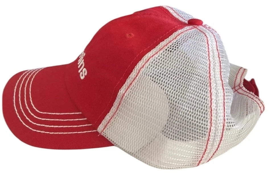 Cummins Trucker Hat Red & White Mesh Twill Logo for Trucks