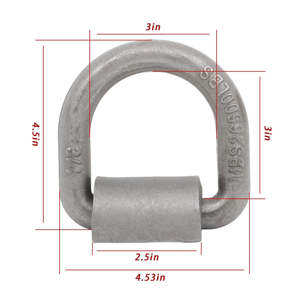 Set of 4 Weld-On Forged D Rings for Heavy Duty Applications