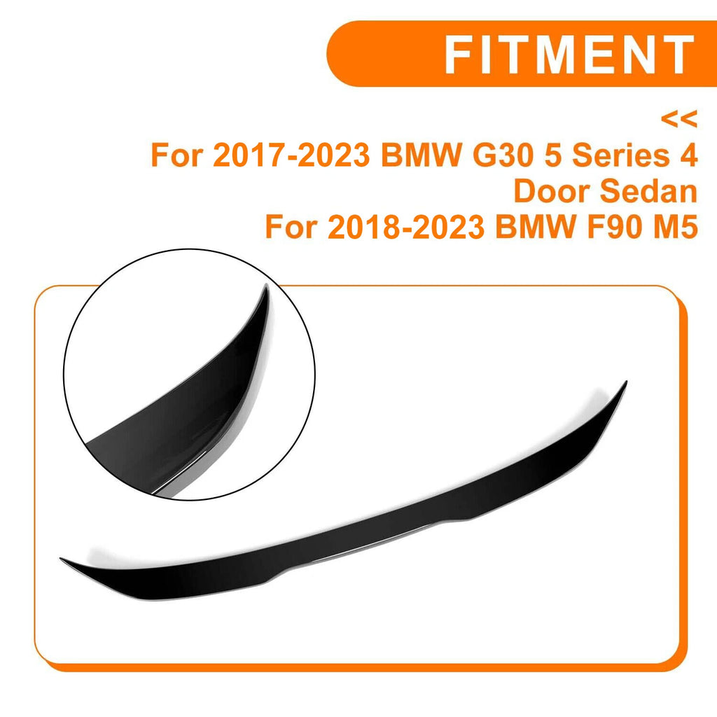 Glossy Black Trunk Spoiler for BMW G30 520d 530i 540i F90 M5 (2017–2023)