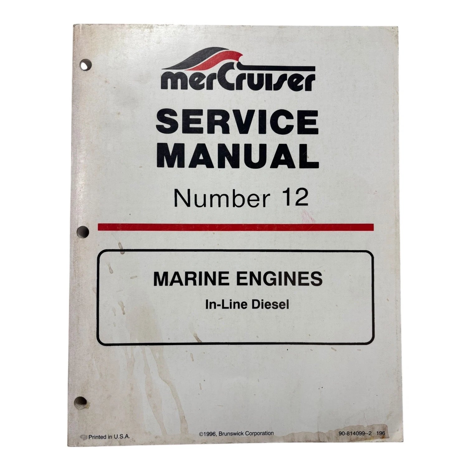 Marine Engines In-Line Diesel Service Manual #12 for MerCruiser (1996)