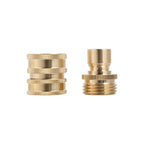 Set of 2 Solid Brass 3/4" Garden Hose Quick Connect Connectors