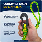 2-Pack 1/2 in x 7 ft PWC Dock Lines with Giant Snap Hook, FO4960