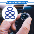 Set of 5 AC Volume Tune Tailer Switch Knob Cover Ring for Ford F150 (2016–2019) Blue