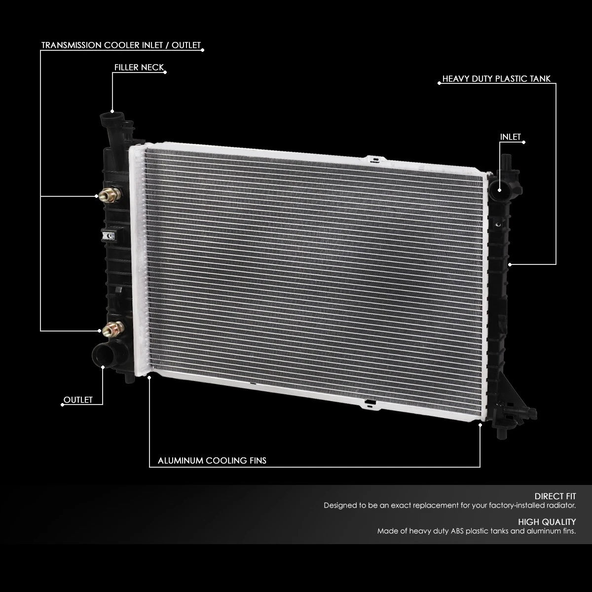 Aluminum Cooling Radiator for Ford Mustang 3.8L/3.9L (1997–2004) DPI 2138