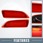 2X Rear Bumper Reflector LED Brake Tail Light 81920-02030 for Toyota Corolla (2014–2019)
