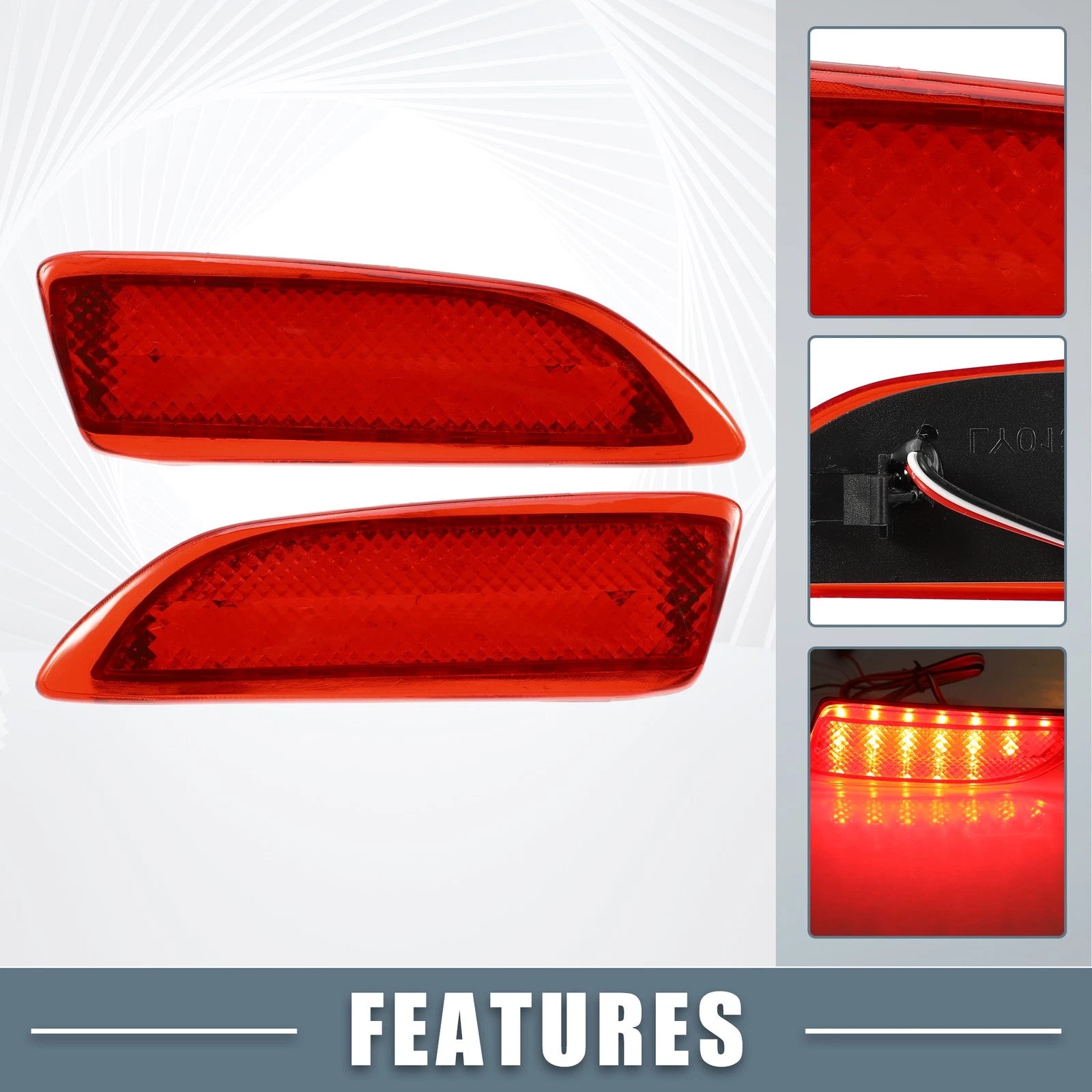 2X Rear Bumper Reflector LED Brake Tail Light 81920-02030 for Toyota Corolla (2014–2019)