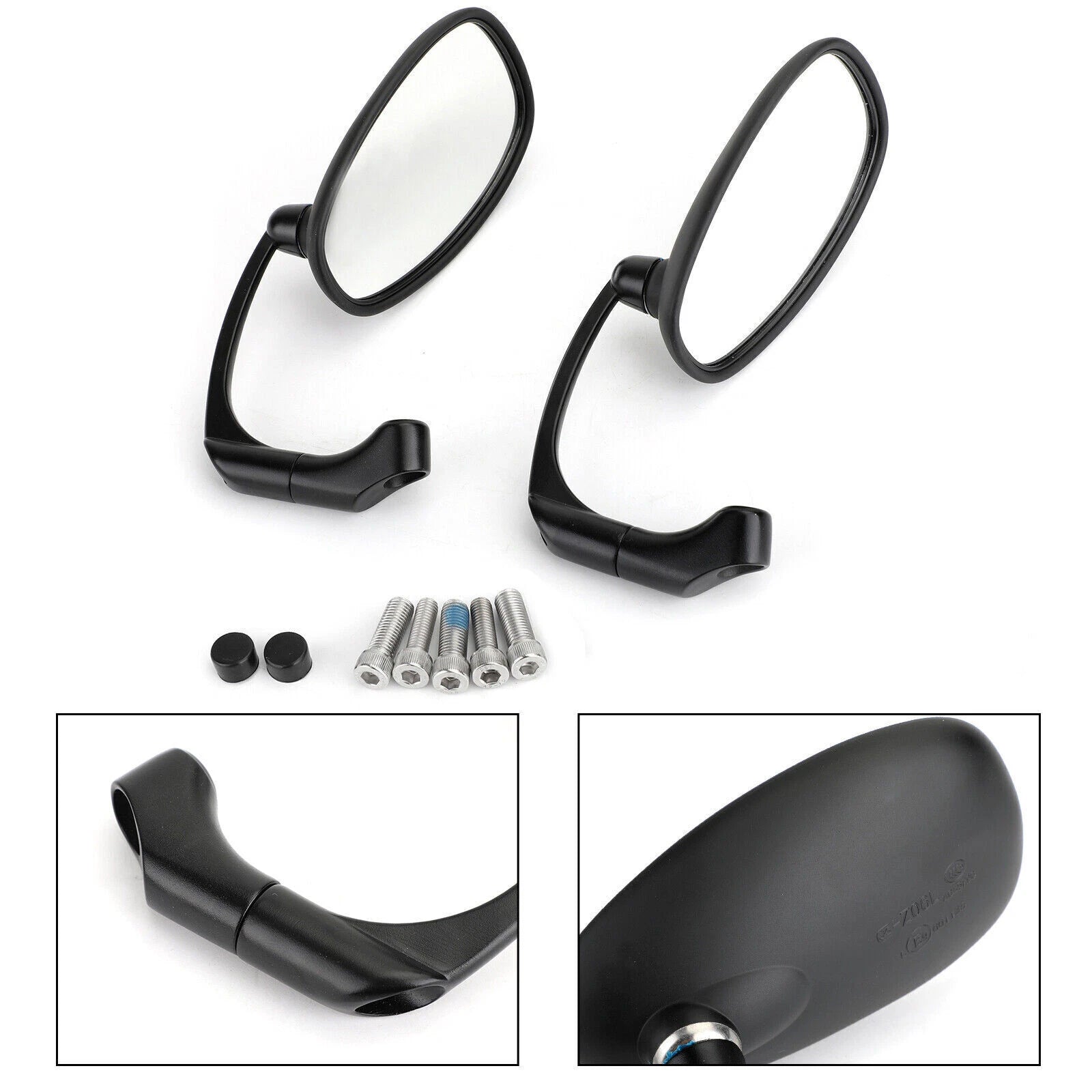 Pair of Round Rear View Mirrors for Universal Motorcycle (8mm 10mm)