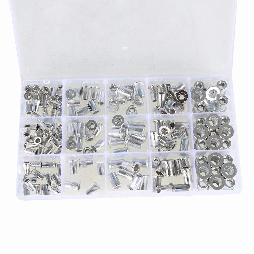 150 Pack Aluminum Rivet Nut Kit for Standard Inch SAE Imperial