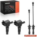 2X Ignition Coils & 2X Spark Plug Wires for Hyundai Sonata Kia Optima (2011–2019)