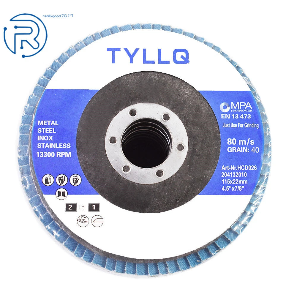 Set of 4 Flap Sanding Discs 4.5" for Angle Grinder