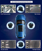 360�� Panoramic 4-Way Parking Reverse Camera for Car Stereo - Waterproof