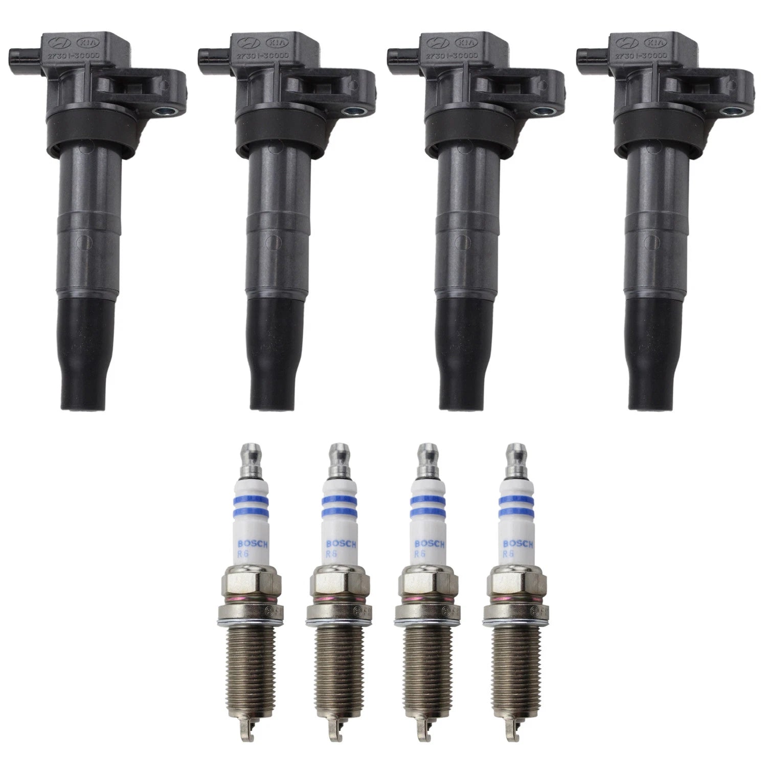 Set of 4 Ignition Coils & Spark Plugs for Kia Optima Rondo