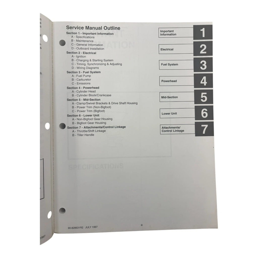 Service Manual for Mercury Mariner Outboards 90-828631R2 (4-Stroke 40-55)