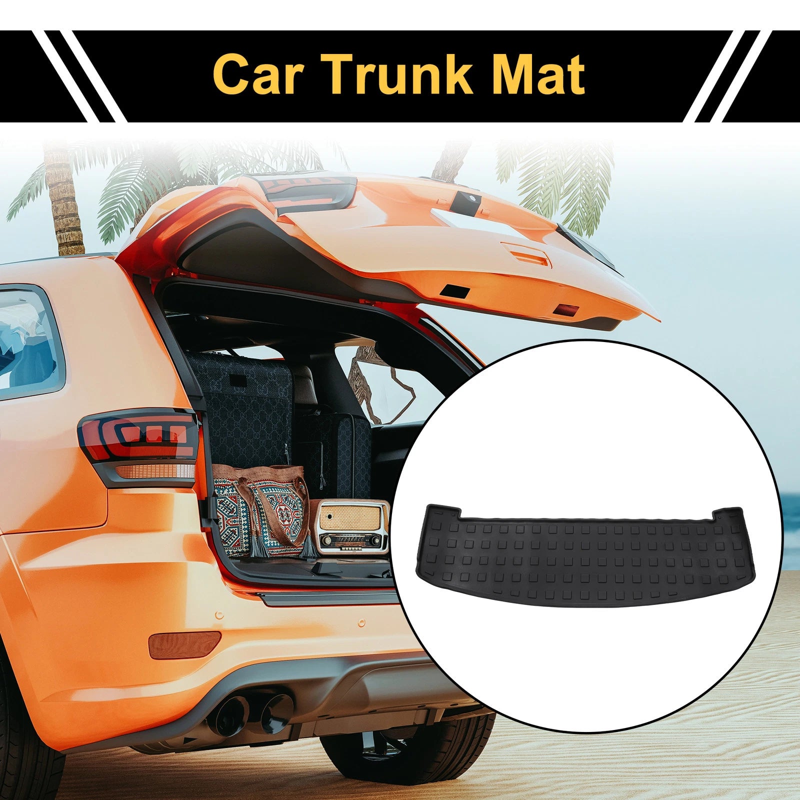 Cargo Liner Rear Trunk Mat for Hyundai Santa Fe (2024–2025) TPE Square Grid