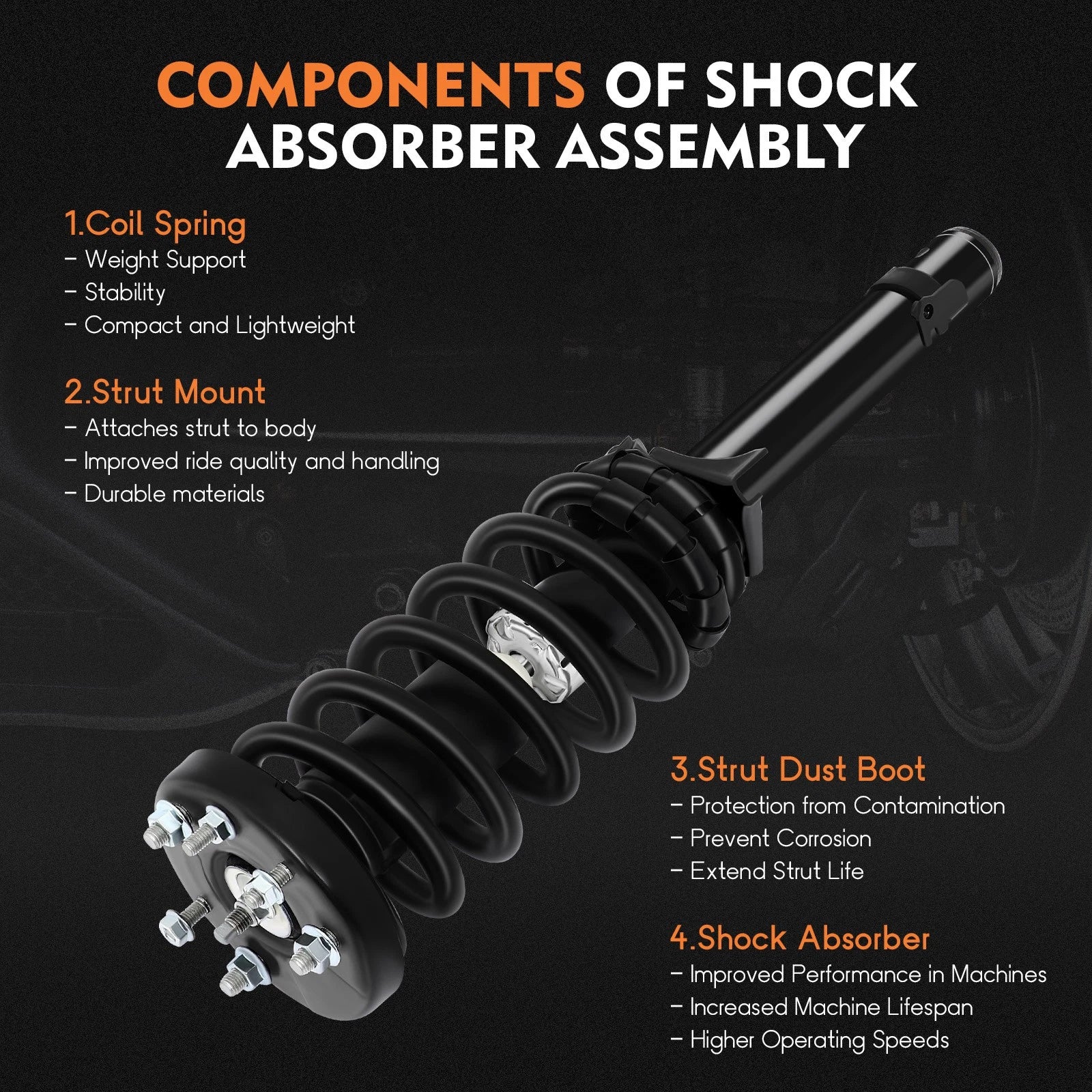 Complete Struts Shocks Springs & Mount for Honda Accord (2008–2012)