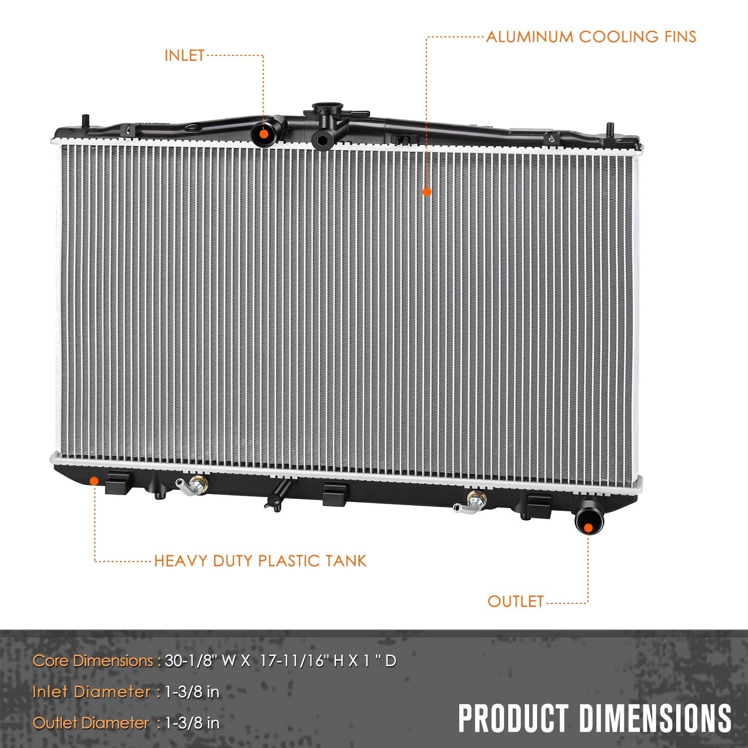 Aluminum Core Radiator DPI-13117 for Lexus RX350 RX450H/Toyota Sienna (2010–2016)