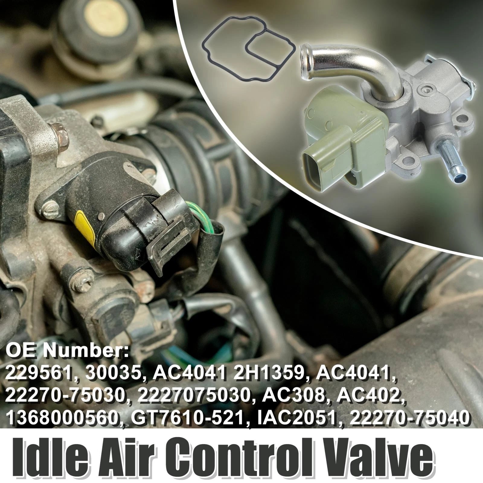 Idle Air Control Valve 22270-75040 with Gasket for Toyota 4Runner Tacoma (1996–2000)