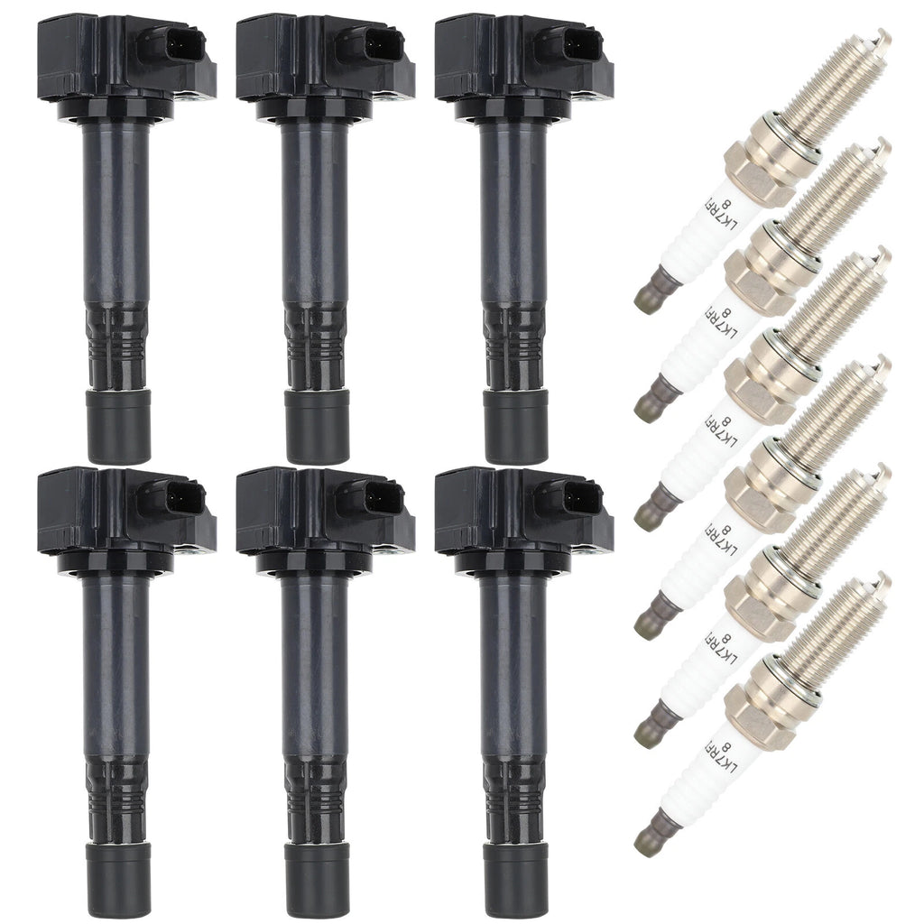 Set of 6 Ignition Coil Spark Plugs for Acura RDX RLX TLX Accord Crosstour