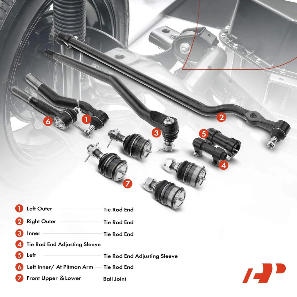 10x Front Ball Joint Tie Rod for Ford F-250 Super Duty (1999–2004)