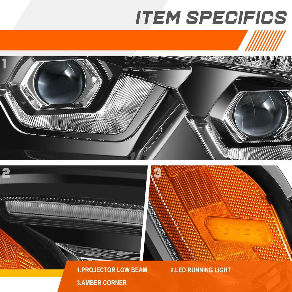 LED DRL Sequential Signal Projector Headlights for Kenworth T660 (2008–2017)