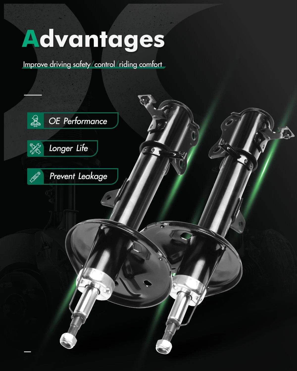 Rear Pair Shocks Struts for Lexus RX300 (1999–2003) & Toyota Highlander AWD (2001–2003)