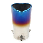 Stainless Steel Heart Shaped Exhaust Pipe Tail Muffler Tip for Car Blue