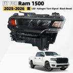 LED Headlight for Ram 1500 (2025–2026) - Halogen Turn Signal, Black Trim