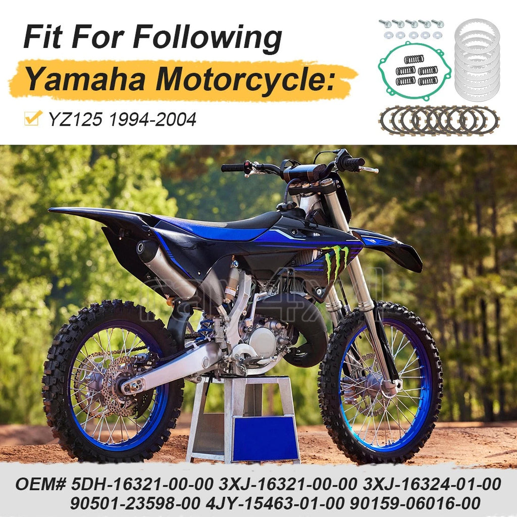 Clutch Friction Steel Plates, Springs & Gasket for Yamaha YZ125 (1994–2004)