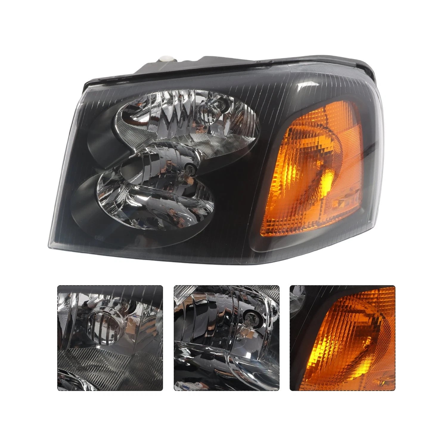 Set of 2 Black Headlights for GMC Envoy XL (2002–2009)