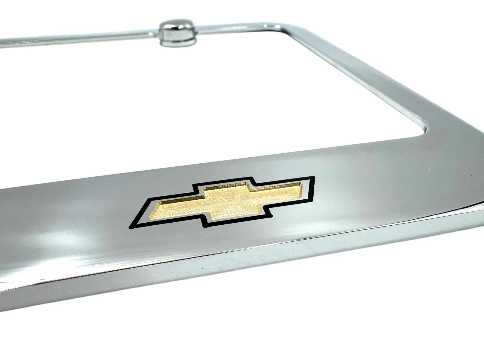 Chrome Engraved Licensed License Plate Frame with Bowtie for Chevrolet Custom (2010–2018)