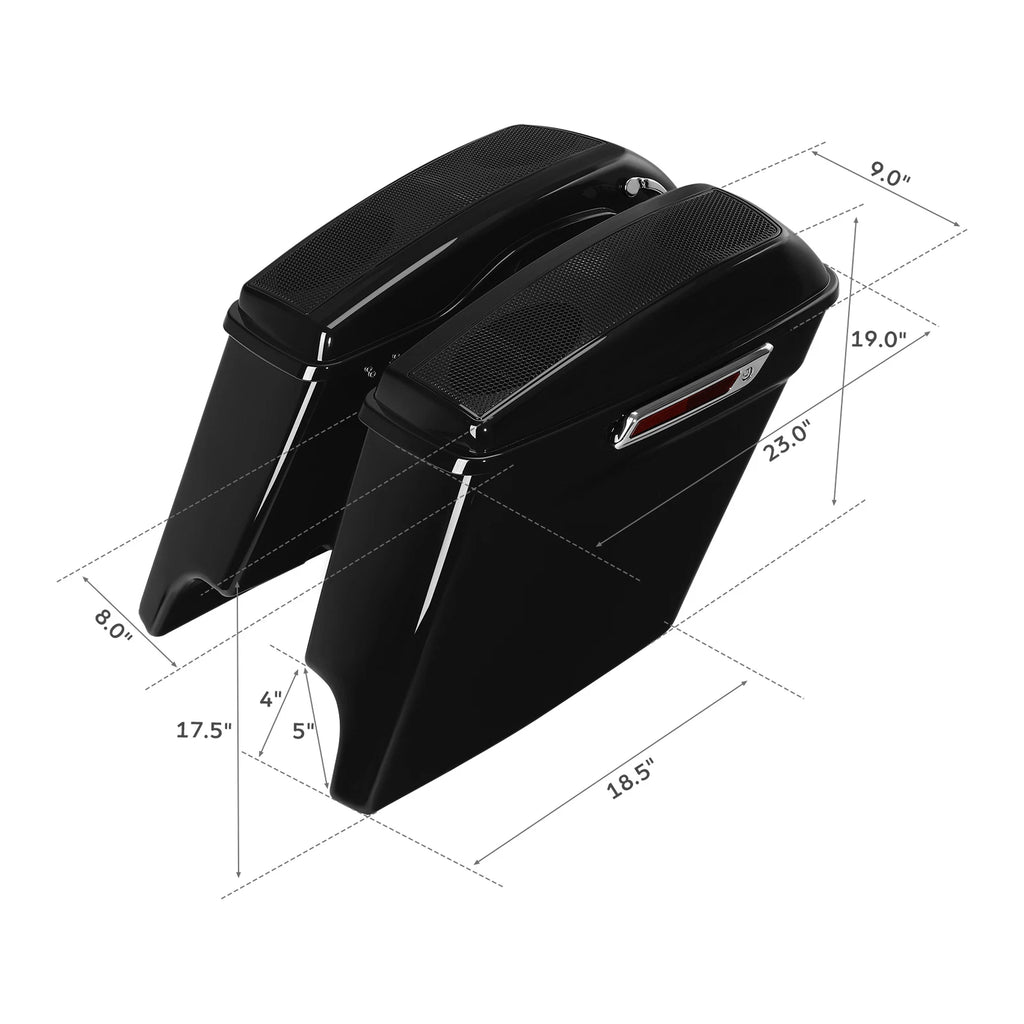 5" Stretched Saddlebags with Dual 5x7" Speaker Cutout for Harley Electra Glide (2014–2023)