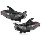 Halogen Headlight Set for Dodge Dart (2013–2016) w/Black Trim, Left+Right