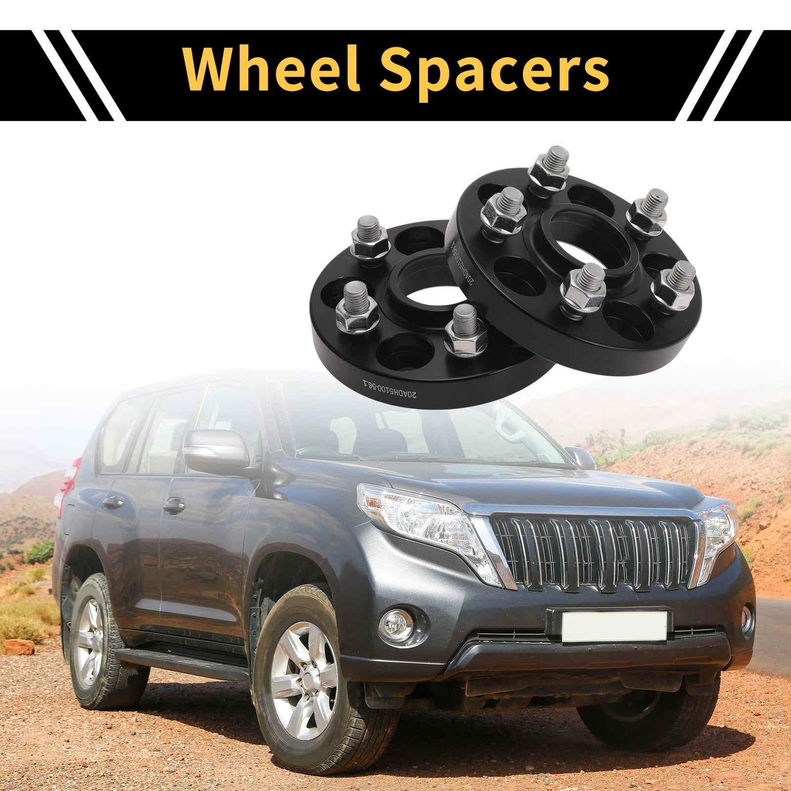 2Pcs Wheel Spacers 5x100mm 54.1mm M12x1.5 for Toyota Land Cruiser (2003–2007)