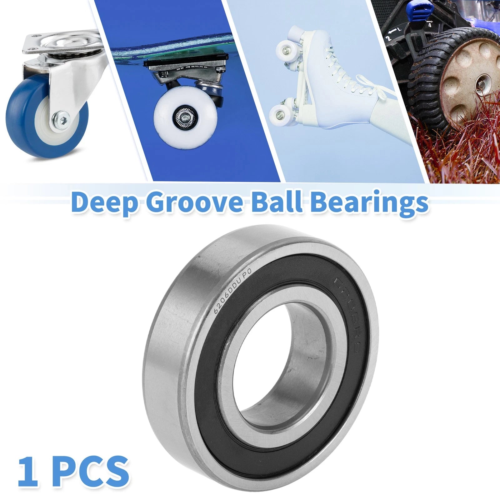 6206DDU Deep Groove Ball Bearing for Scooter Skateboard Wheel (P0)