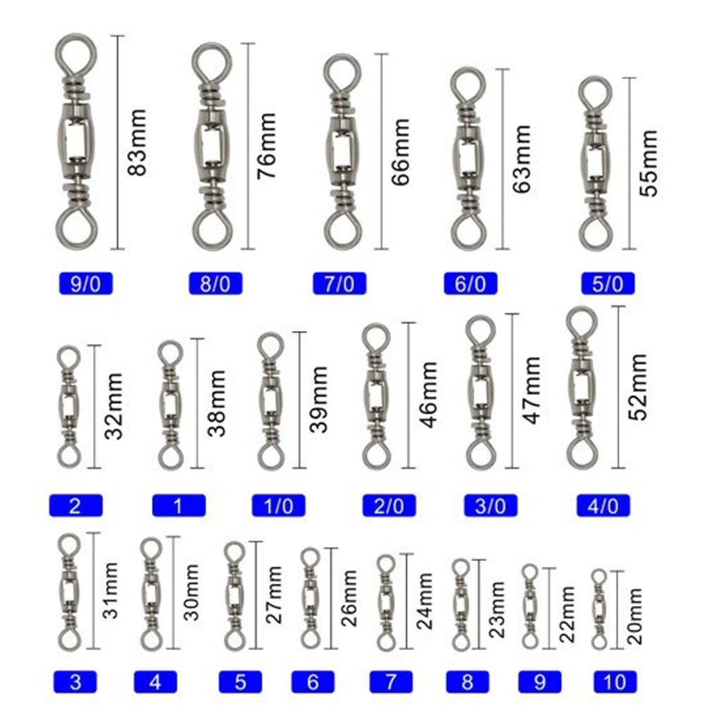 Fishing Swivel Connector for Smooth Rotation (Heavy Duty Stainless Steel)