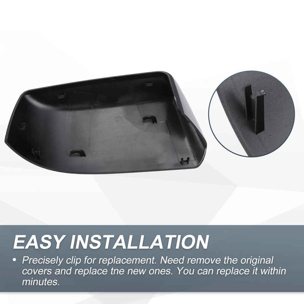 Set of 2 Rearview Mirror Cover Caps Gloss Black for Cadillac Chevrolet GMC