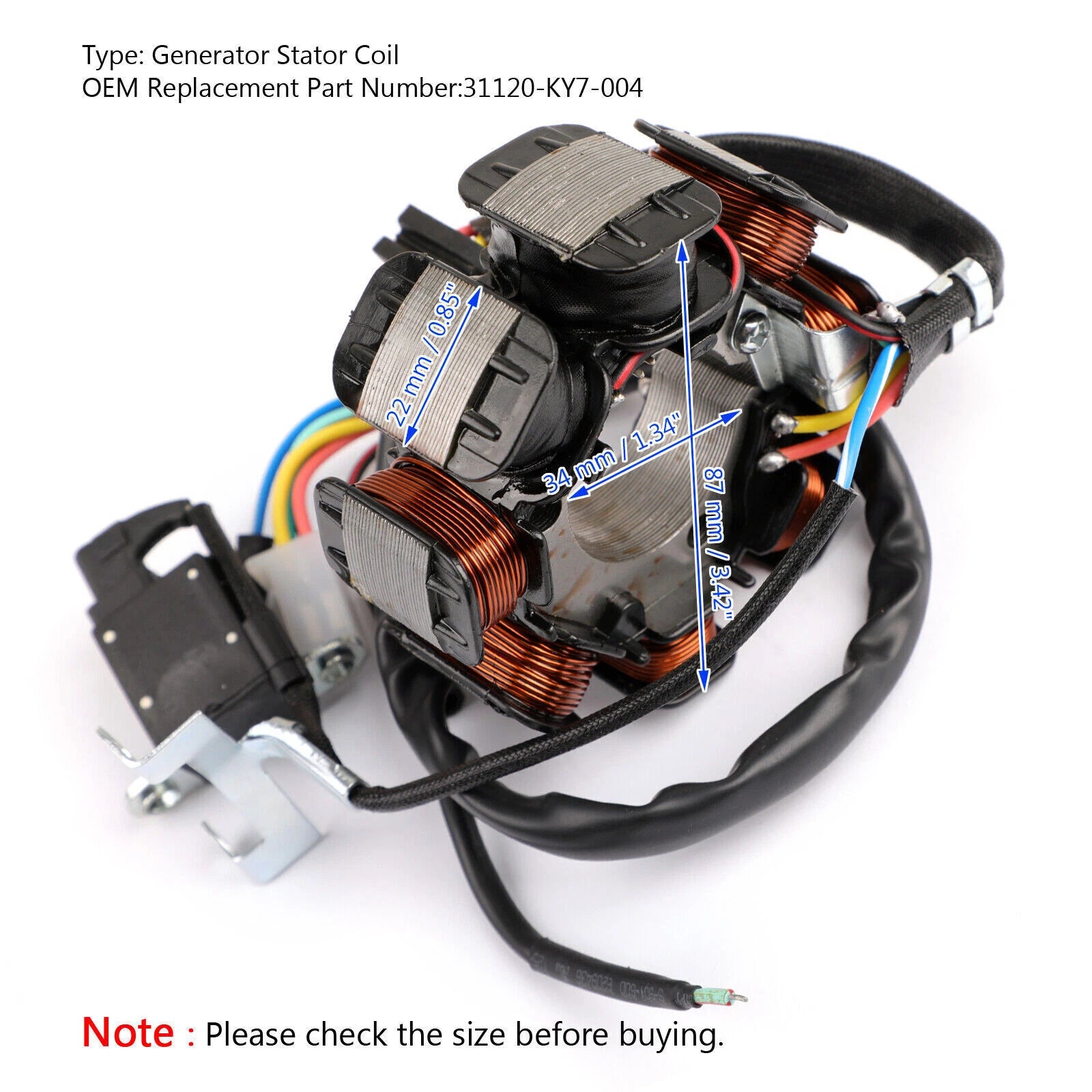 Stator Generator for Honda NX125 Transcity (1988–1990) 31120-KY7-004