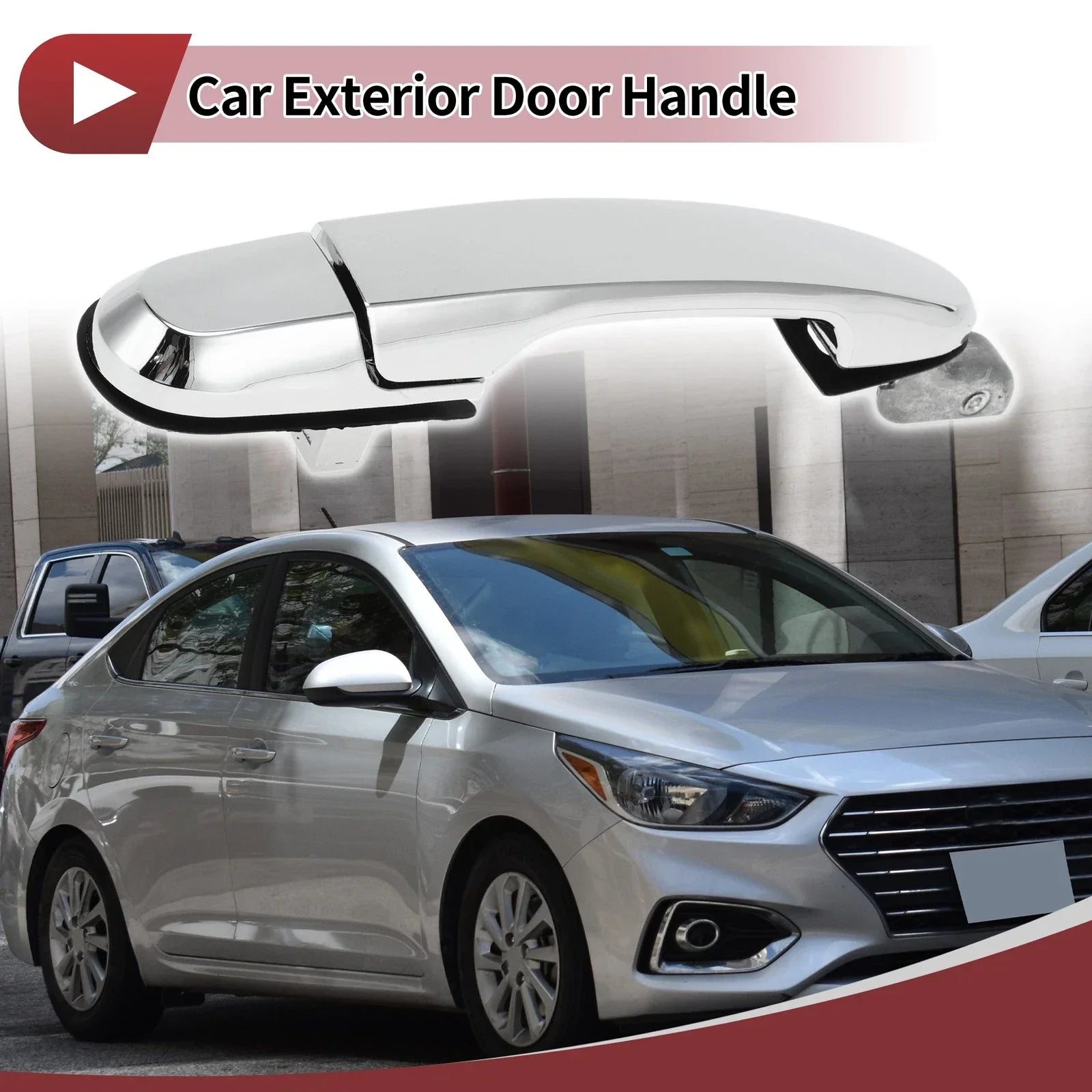 Car Door Handle Grip for Hyundai Tucson Front Right (2016-2023) Silver Tone