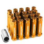 20 PC Open End M12x1.5 90mm Tall Orange Aluminum Lug Nuts for JDM Vehicles