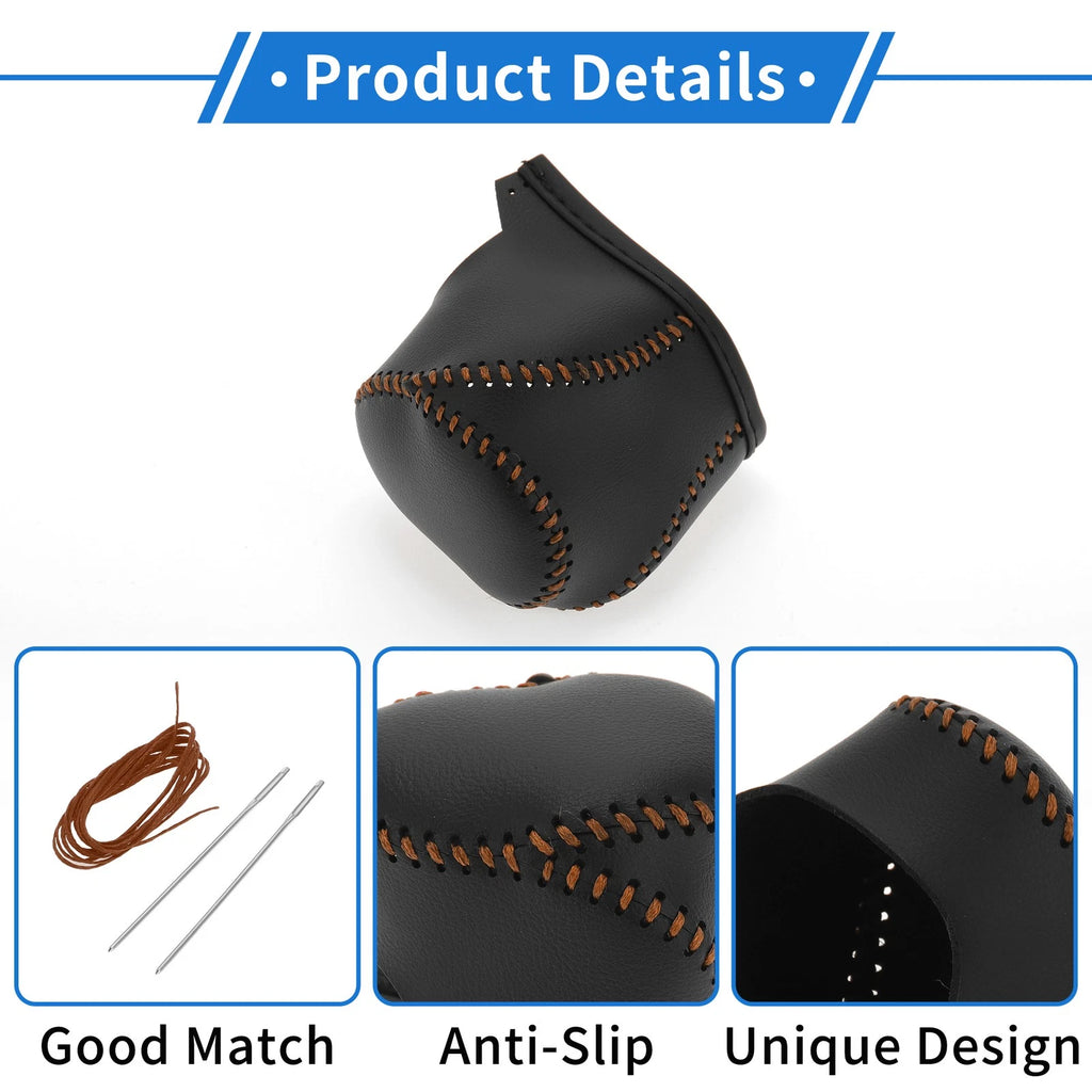 Gear Shift Knob Cover for Toyota CH-R (2017–2021) Black Brown Faux Leather