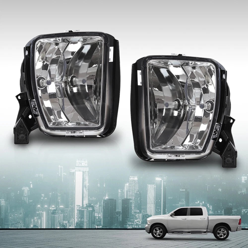 Set of 2 Clear Fog Lights for Dodge Ram 1500 (2013–2018)