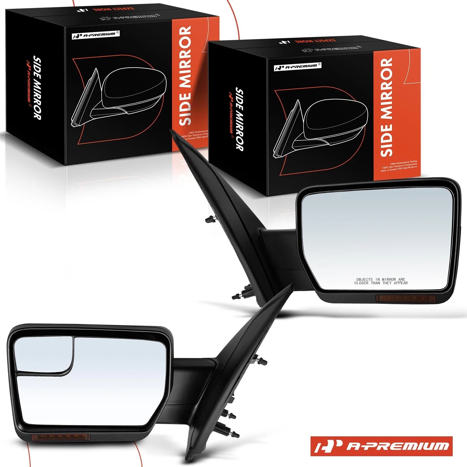 2X Power Mirror Manual Fold Signal Heated for Ford F-150 (2011–2014)