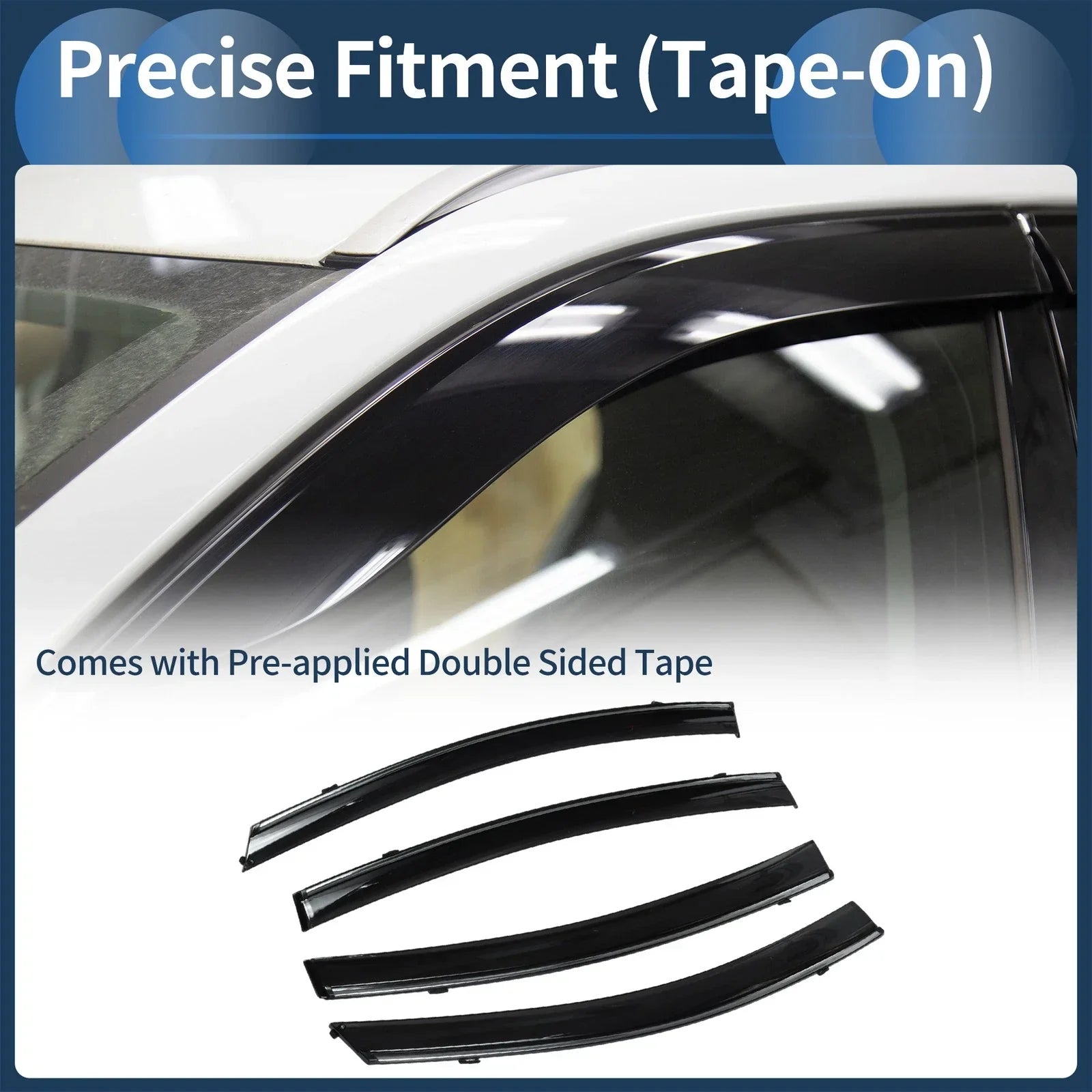 Window Deflectors for Hyundai Elantra 2017 Side Window Vent Visors Black 1 Set
