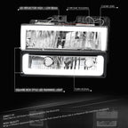 DRL LED Headlight Bumper Turn Signal Lamp Chrome for Chevy Blazer GMC C/K (1988–2000)