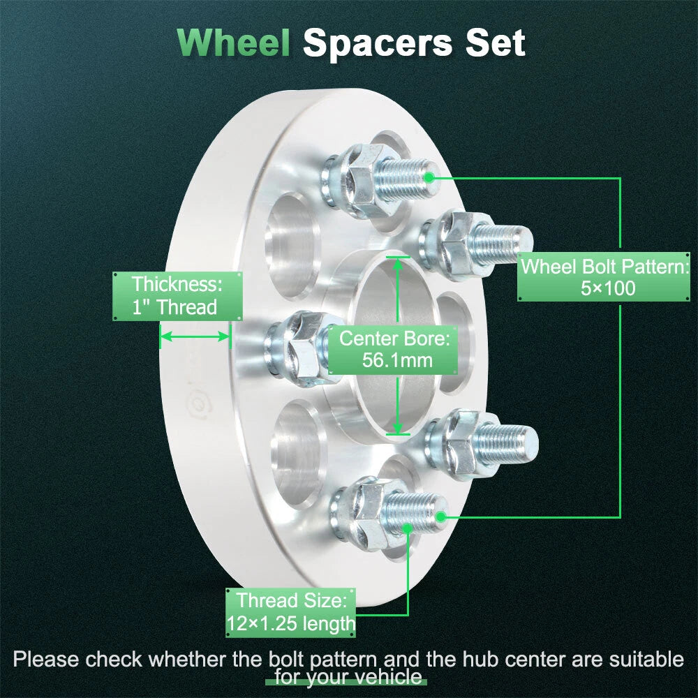 Set of 4 Wheel Spacers for Subaru Forester BRZ Legacy  25mm Thick