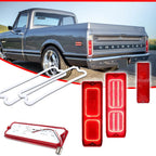 Pair Red LED Tail Lights for Chevy GMC Fleetside Pickup (1967–1972)